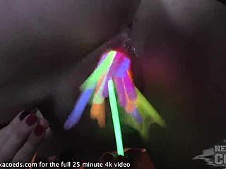 Roxy, the stunning babe, enjoys smoking before revealing her vibrant, glowing pussy in a breathtaking display of gaping.