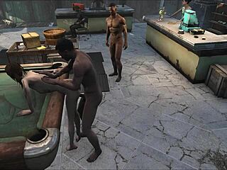 Feeling excited at the pool table party with blowjobs and fucking