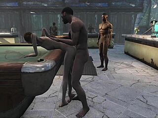 Feeling excited at the pool table party with blowjobs and fucking