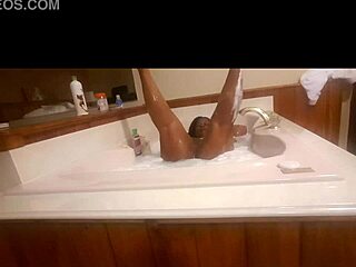 Marliese Morgan, the stunning ebony BBW, indulges in a sensual soap session.