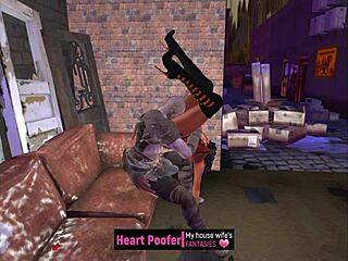 Intense witchy Halloween cheating sex affair in cartoon style