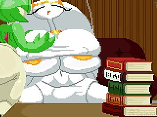 Gardevoir and Pheramosa engage in passionate anal play on the sofa