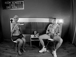 Crazy Short-Haired European In Secret Experiment Room