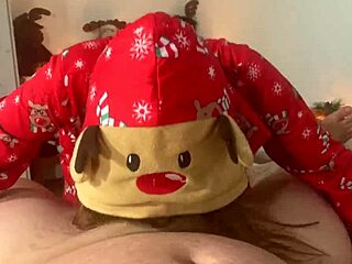 European couple unwraps their Christmas present together, indulging in steamy sex and creampie