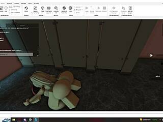 Slutty girl bred by futa in wild Roblox scene