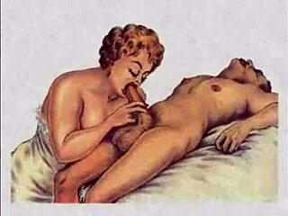 Retro anime drawings with erotic undertones