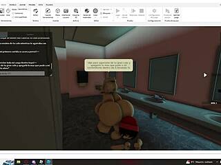 Slutty girl bred by futa in wild Roblox scene