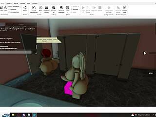 Slutty girl bred by futa in wild Roblox scene