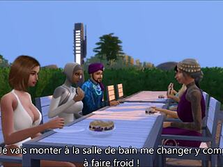 Sims 4: The Roommates ep 5 - A steamy French animated night with daddy and his big cock