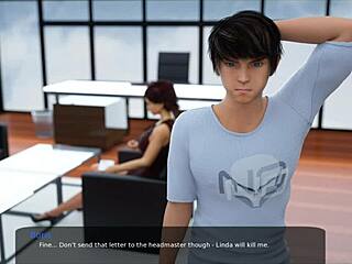 In Milfy City v0.6e part 1, the perverted psychologist interacts with busty teens and milfs in animated scenes