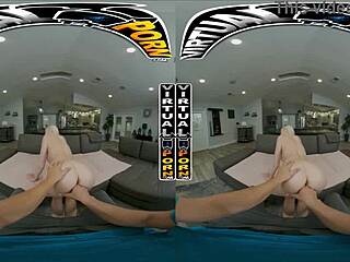 Beautiful blonde gets a sensual service in virtual reality porn