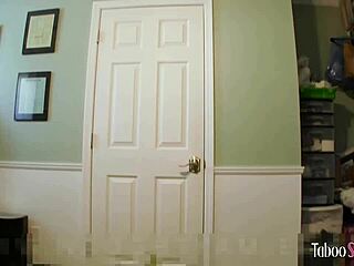 Step Aunt with Big Fake Tits Sucks My Huge Cock Until I Cum