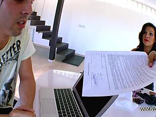 Busty babe relaxes by the pool after a chat