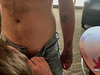 Jack Fader and Alex Hawk share a suggestive blowjob with spitting