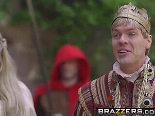 Peta Jensen and Marc Rose in a hardcore Brazzers scene parodying A Storm of Kings.