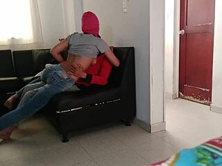 My stepsister wears my mask and drinks milk in the room.