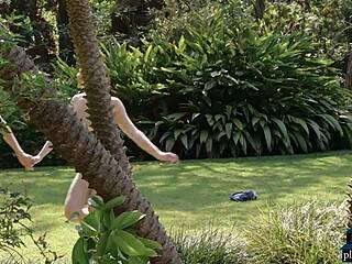 Hot Lesbian Girlfriends Megan Blake And Jay Marie Dip In Pool