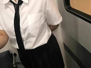 feeling shy but excited to try sneaky fun on a quiet rural train