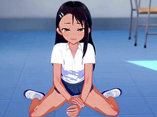 Nagatoro jerks you off and gives blowjob after school