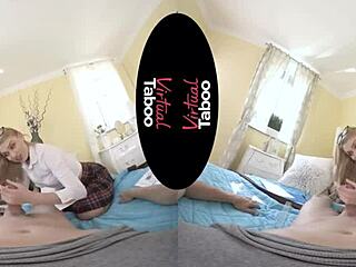 I explore big tits and shaved pussy in virtual taboo homework session