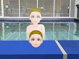 anime woman bathing in public sento