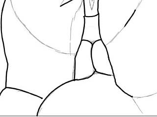 Drawing black big booty in doggy style position
