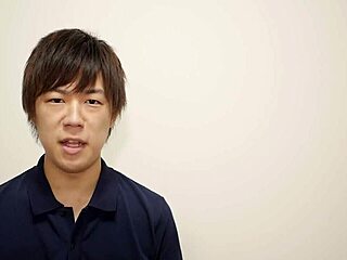 Gay Japanese boy Kazuya in solo scene