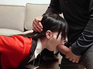 yumeko jabami was defeated and humiliated by drinking her rivals cum crazy excitement anime hentay