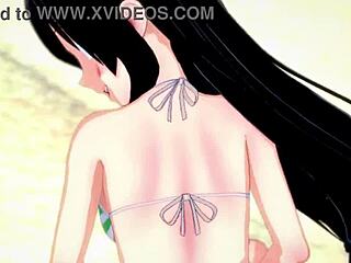 tsuyu froppy in hot swimsuit wants to do it on the beach with me - my hero academa