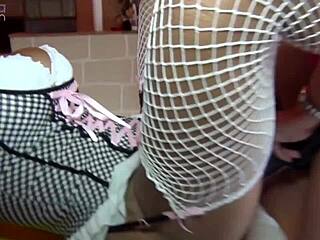 Femdom and hardcore anal sex in black and white video