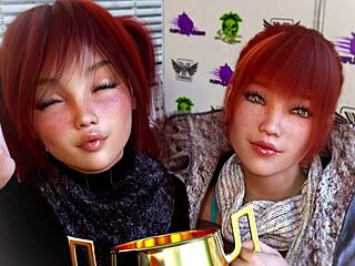 double homework with hot petite redhead teens playing sex games