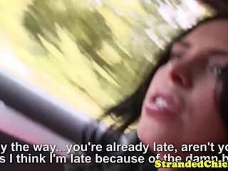 European hitchhiker with big cans gets fucked outdoors