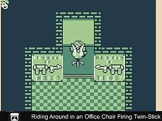 Playing a lewd game with an office chair in a Game Boy Advance game