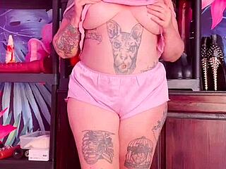 Curvy Milf Teases In Silk Pajamas Showing Big Ass And Tits