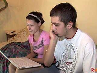 Alena Measures is a European teen who gives great blow jobs and has a shaved pussy in 18videoz