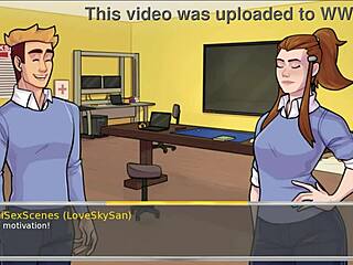 Hentai 3D cartoon featuring a sexy teacher and student
