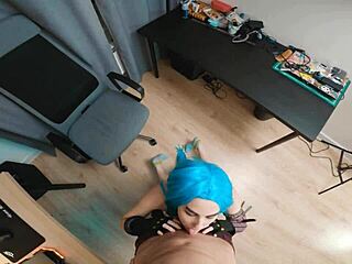 i'm crazy jinx fucking like a torch on the desk, oh shit