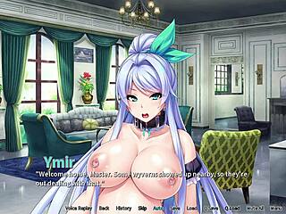 A harem of monster girls in a visual novel get pregnant and get fucked