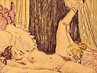 vintage erotic sketches hint at forbidden desires from a retro era. their allure draws you into classic fantasies.