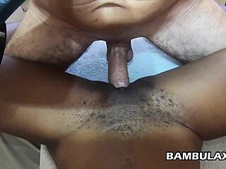 Black teen gets cum inside her vagina in this amateur interracial video