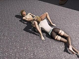 Lesbian action in the world of Fallout 4 with Animepussy and Anime Pussy