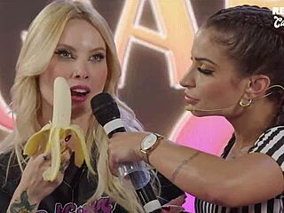 As gostosas cheias de tes�o participaram do desafio que testou quem tem a garganta mais profunda