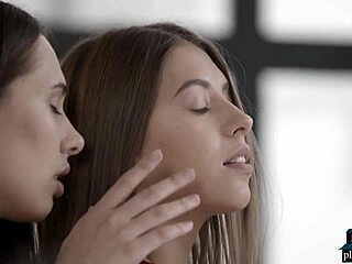 Arab and Ukrainian babes in softcore lesbian porn videos