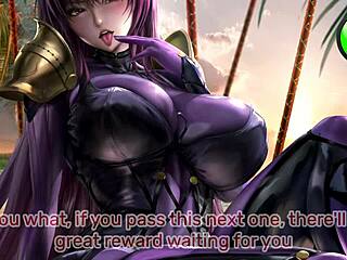 Hentai JOI with Scathach's femdom edging in special stamina training POV
