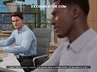 Sultry business woman tempted by animated BBC gaming cheat