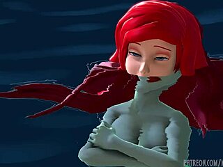 Masterdan's underwater erotic adventure with The Little Mermaid in anime style