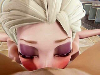 Frozen lesbian scene with Elsa and Anna in 3d porn
