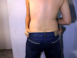 Dry humping in tight leggings ends with a mess