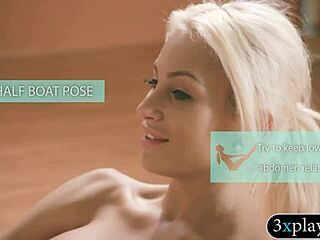 Naked yoga instructor showing off her curves