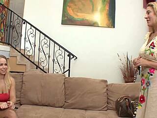 Sexymomma says, 'Blonde teen 18+ Britney Young gets fingered and tongue fucked as lesbian stepdaughter'